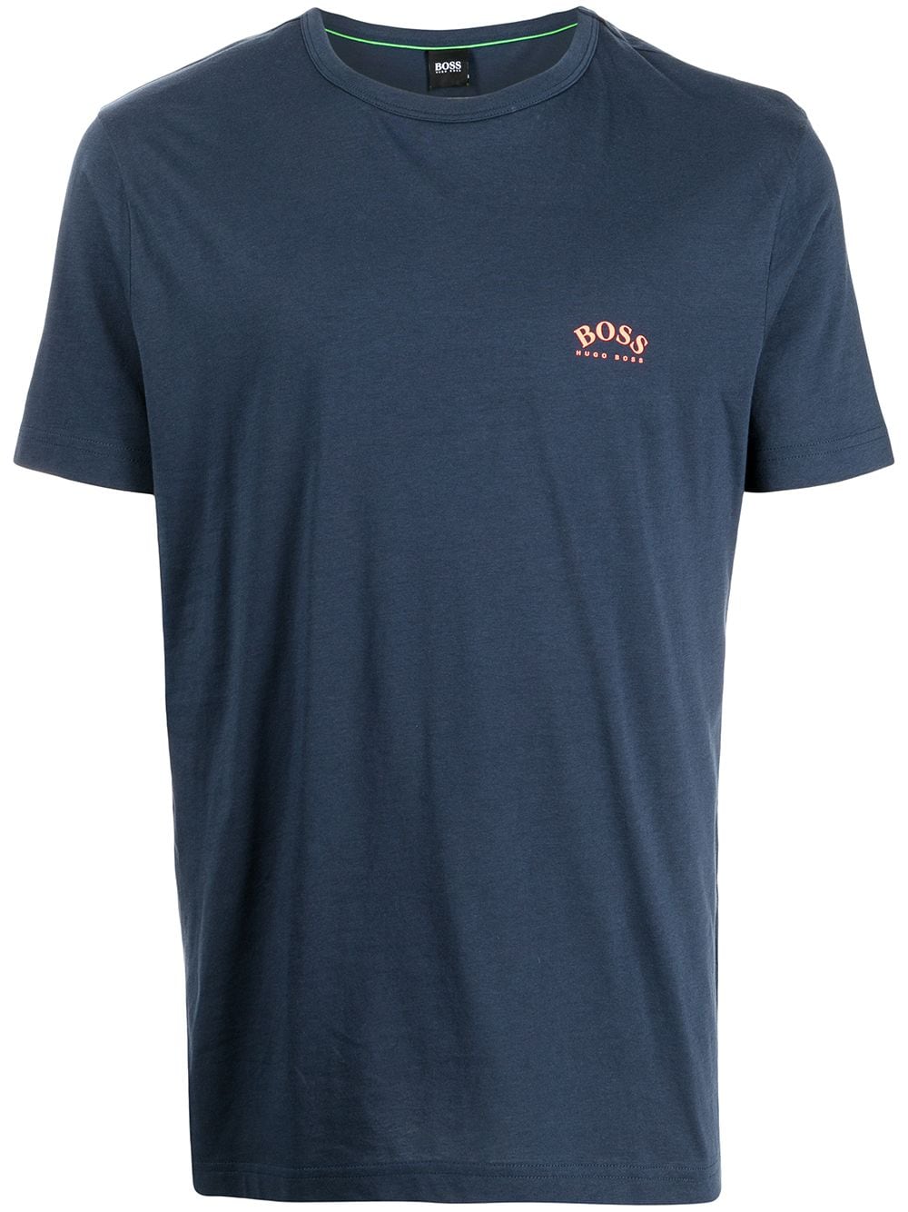 BOSS Curved Logo print T-shirt Navy - MAISONDEFASHION.COM