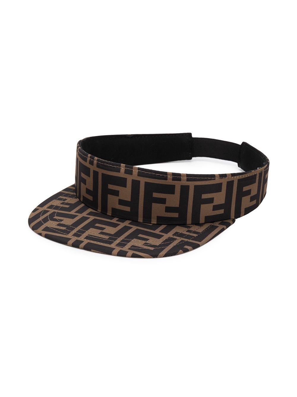 FENDI KIDS FF logo print visor Brown - MAISONDEFASHION.COM