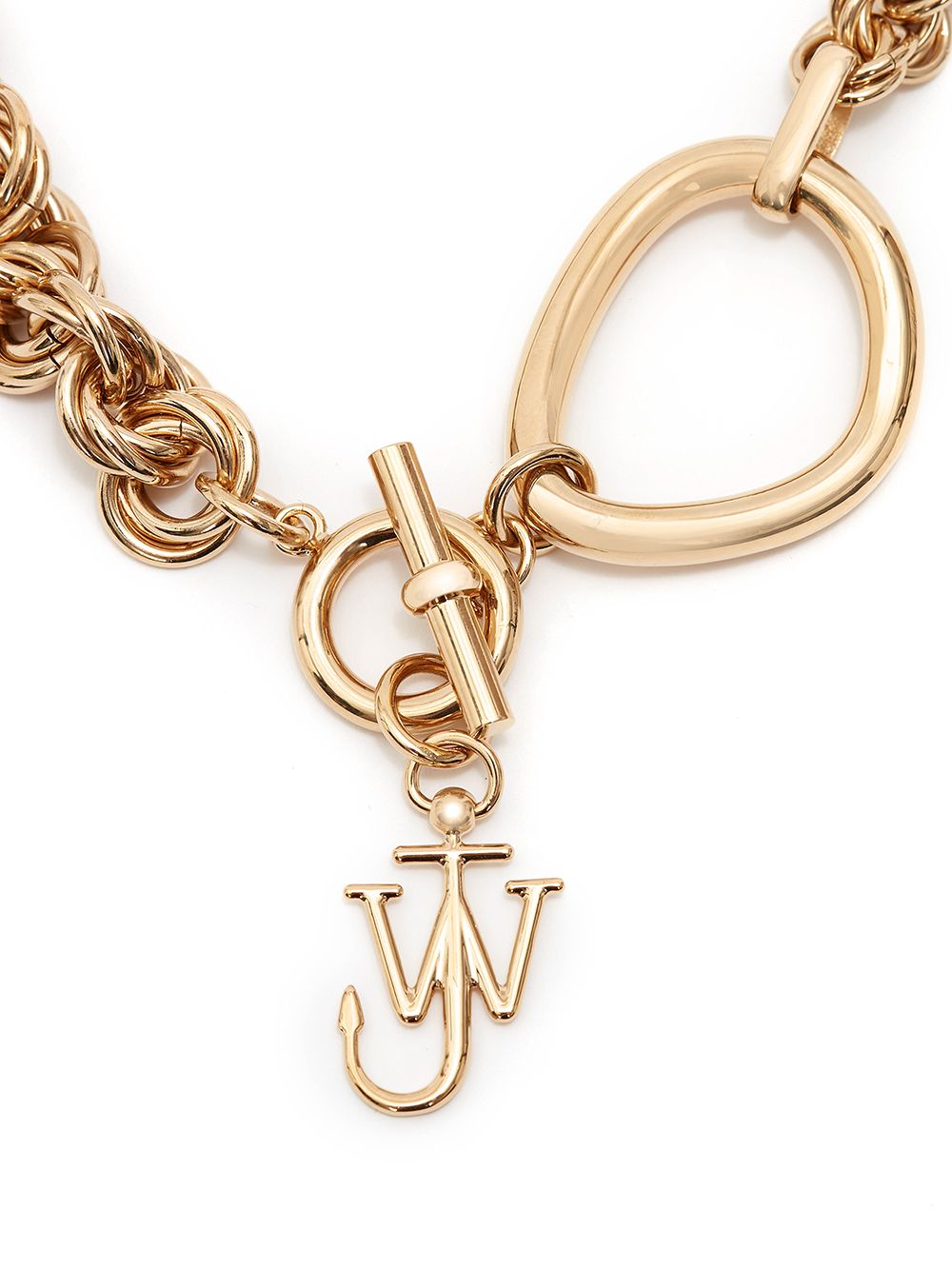 JW ANDERSON Oversized chain-link JW Anchor choker Gold - MAISONDEFASHION.COM