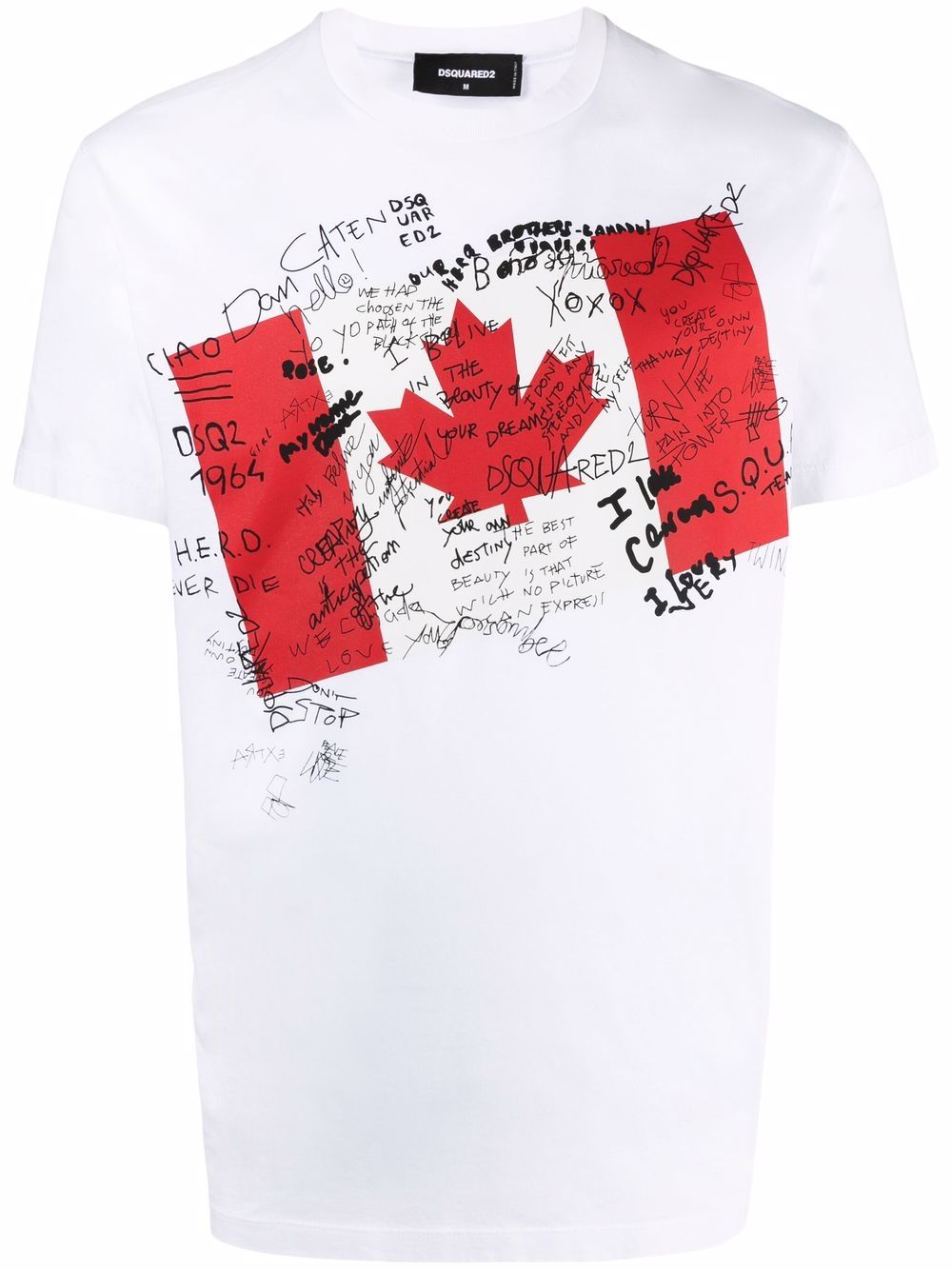 DSQUARED2 Doodle Flag Cool T-Shirt White – MAISONDEFASHION.COM