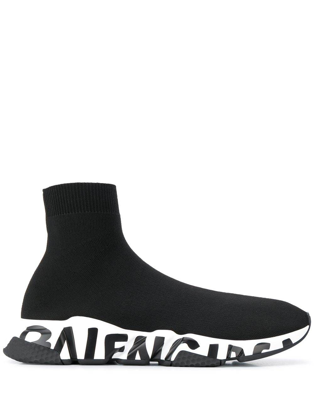 BALENCIAGA Speed Runner Black/White Graffiti - Maison De Fashion 