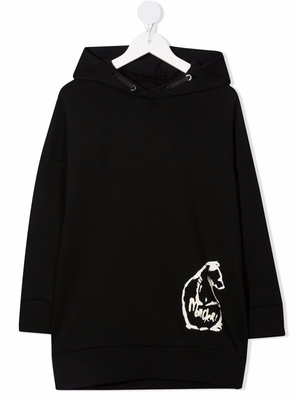 MONCLER KIDS Logo-print cotton hoodie Black - MAISONDEFASHION.COM