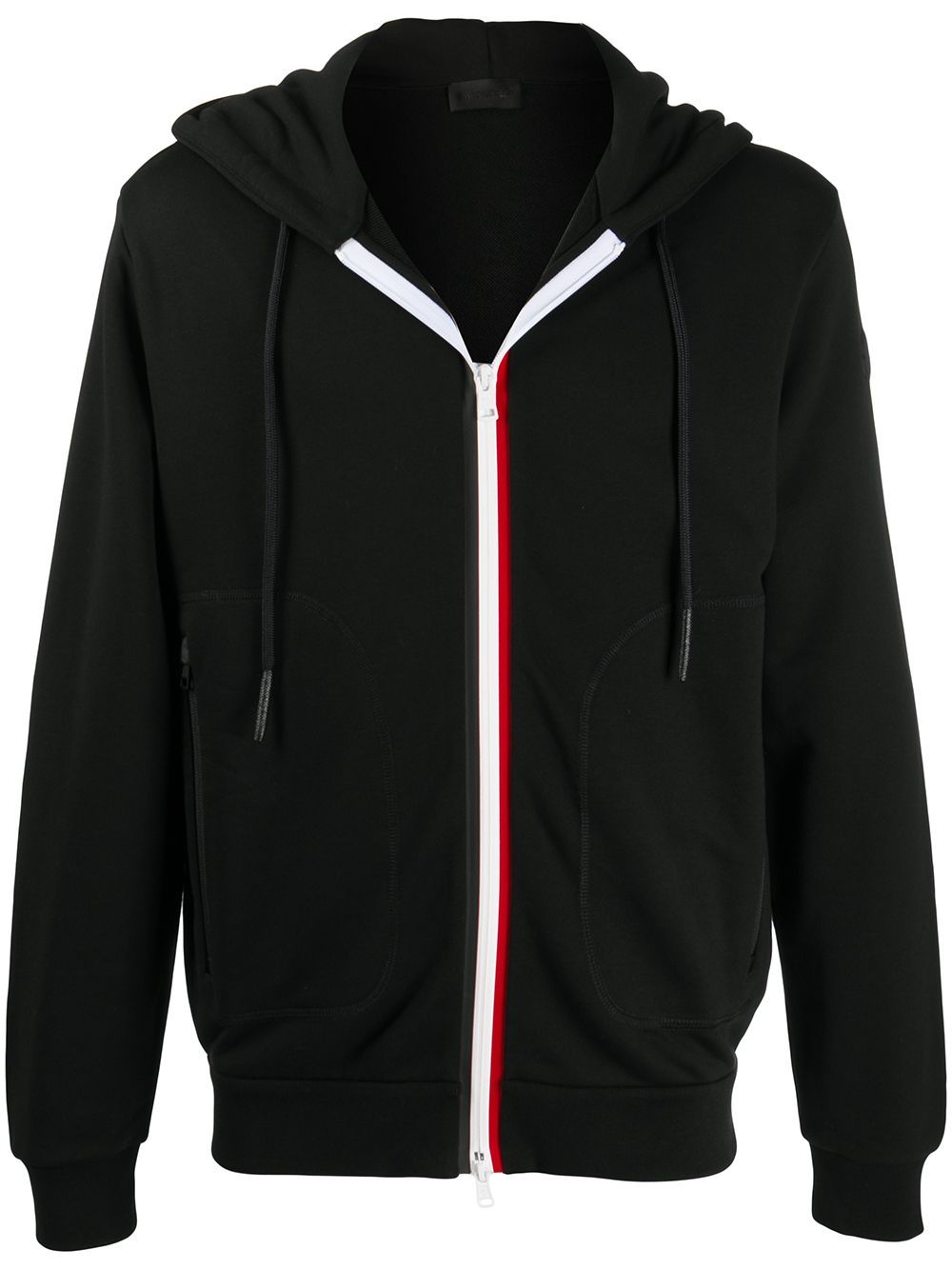 MONCLER Logo Tape Zip up Jacket Black MAISONDEFASHION.COM