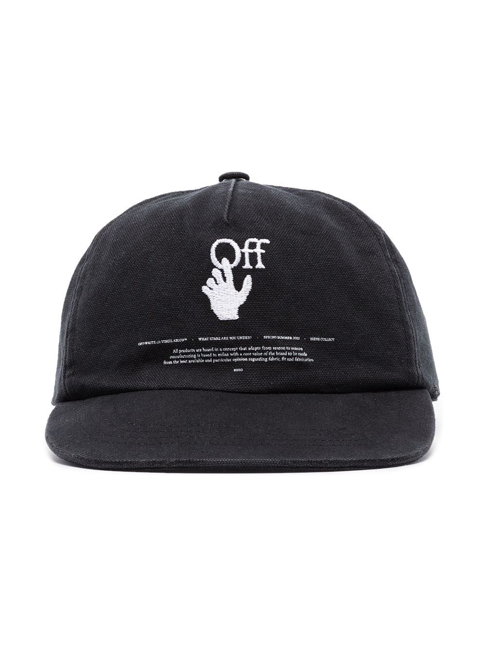 OFF-WHITE Hands Off Logo Embroidered Baseball Cap Black - MAISONDEFASHION.COM