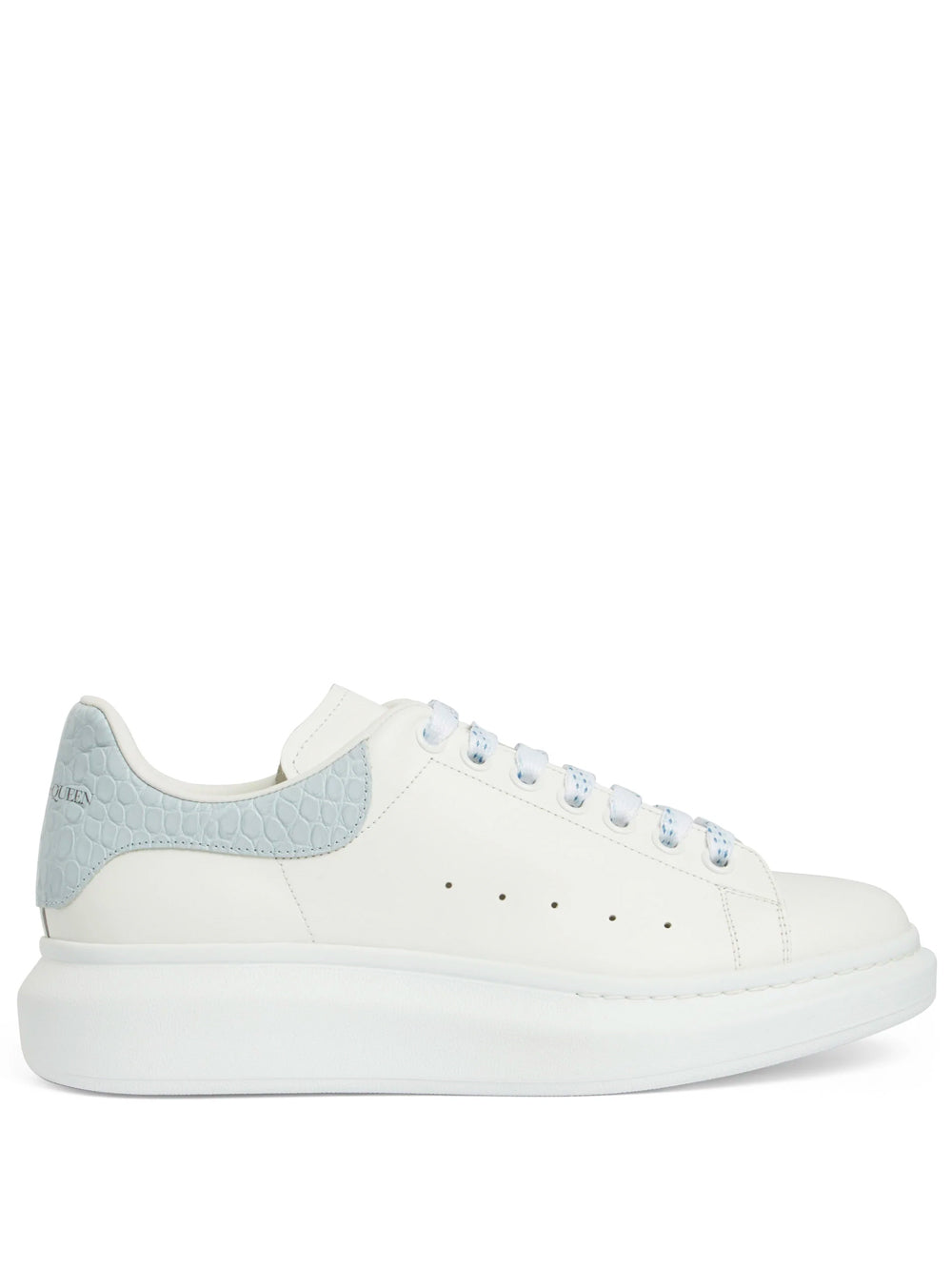 Alexander McQueen Oversized Low Top Sneakers White/Blue - MAISONDEFASHION.COM