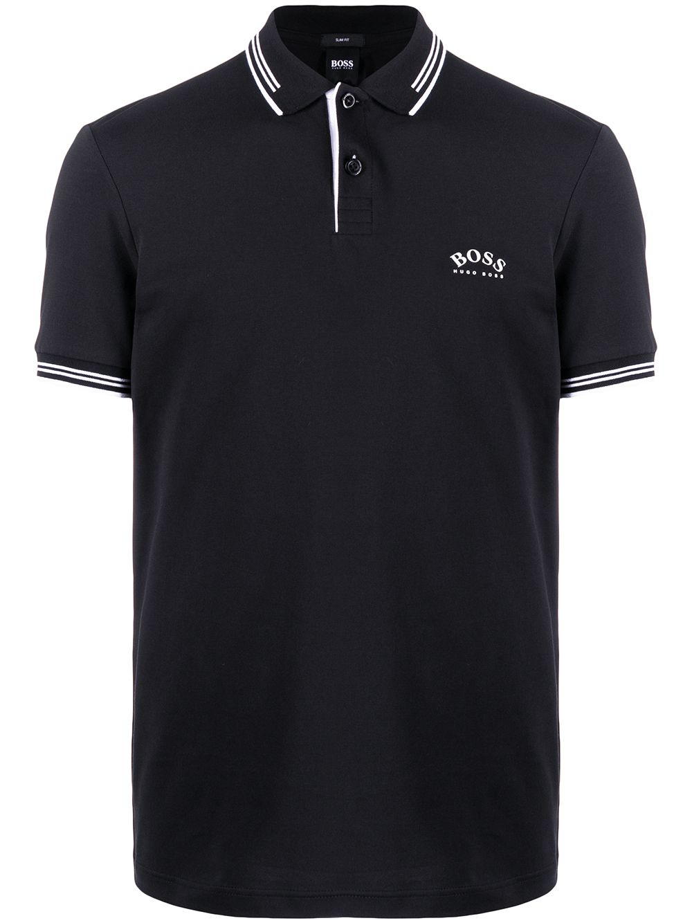 BOSS Stretch-piqué slim-fit polo shirt Black - MAISONDEFASHION.COM