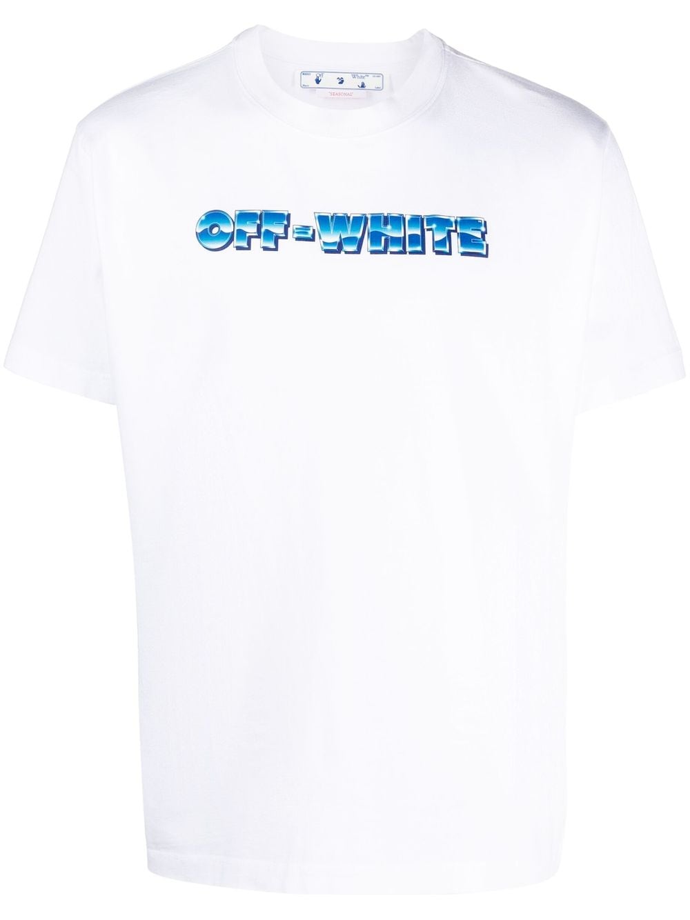 OFF-WHITE Blue Metal Arrow S/S Slim T-Shirt White - MAISONDEFASHION.COM