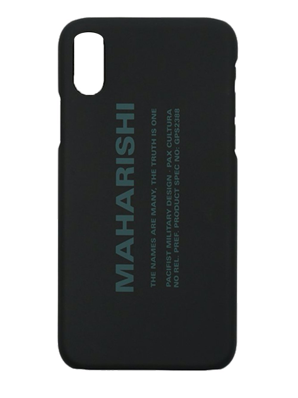 Maharishi Logo Print iPhone X Case Black - MAISONDEFASHION.COM