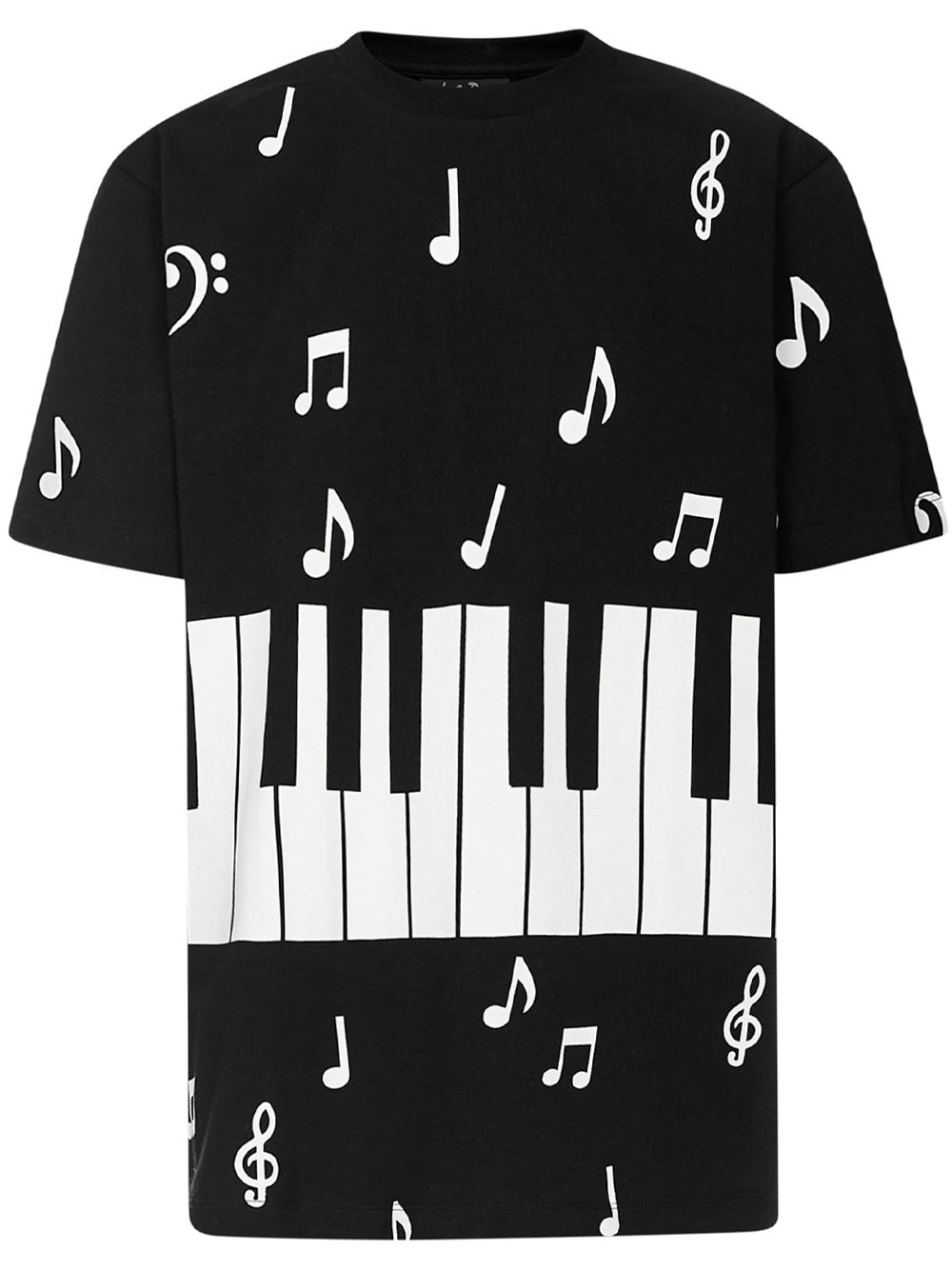JUST DON Piano Print T-Shirt Black - MAISONDEFASHION.COM