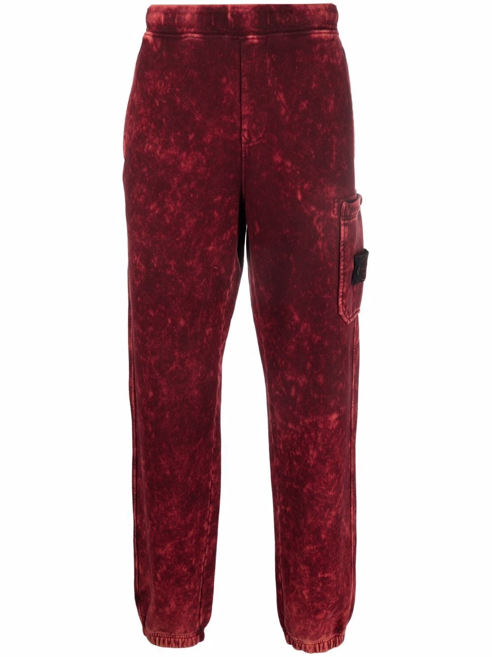 STONE ISLAND Logo Patch Sweatpants Red - MAISONDEFASHION.COM