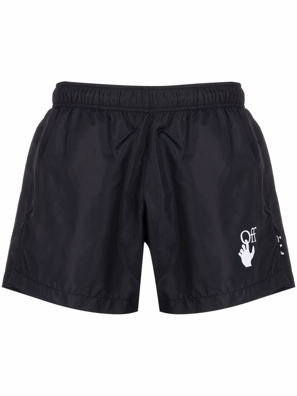 OFF-WHITE Hands Off Swim Shorts Black - MAISONDEFASHION.COM