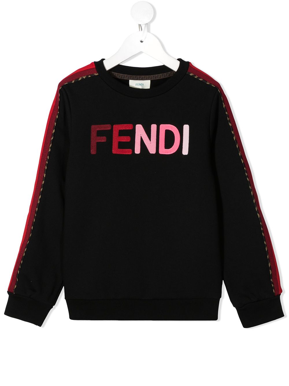 FENDI KIDS Raised-Logo Sweatshirt Black - Maison De Fashion 