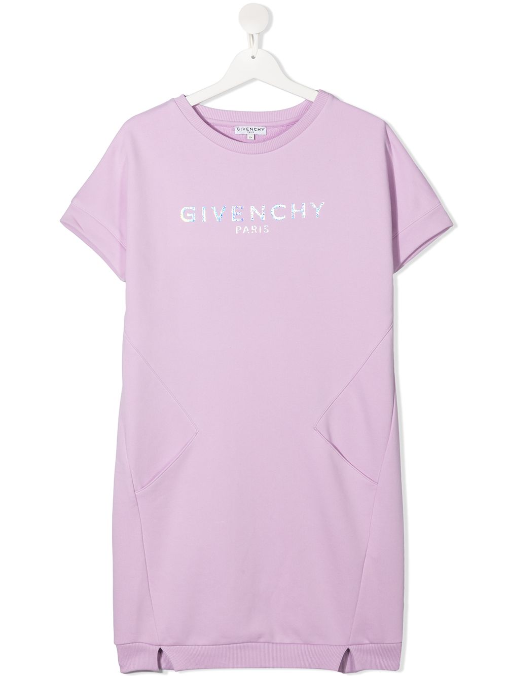 GIVENCHY KIDS Metallic Logo T-Shirt Dress Purple - MAISONDEFASHION.COM