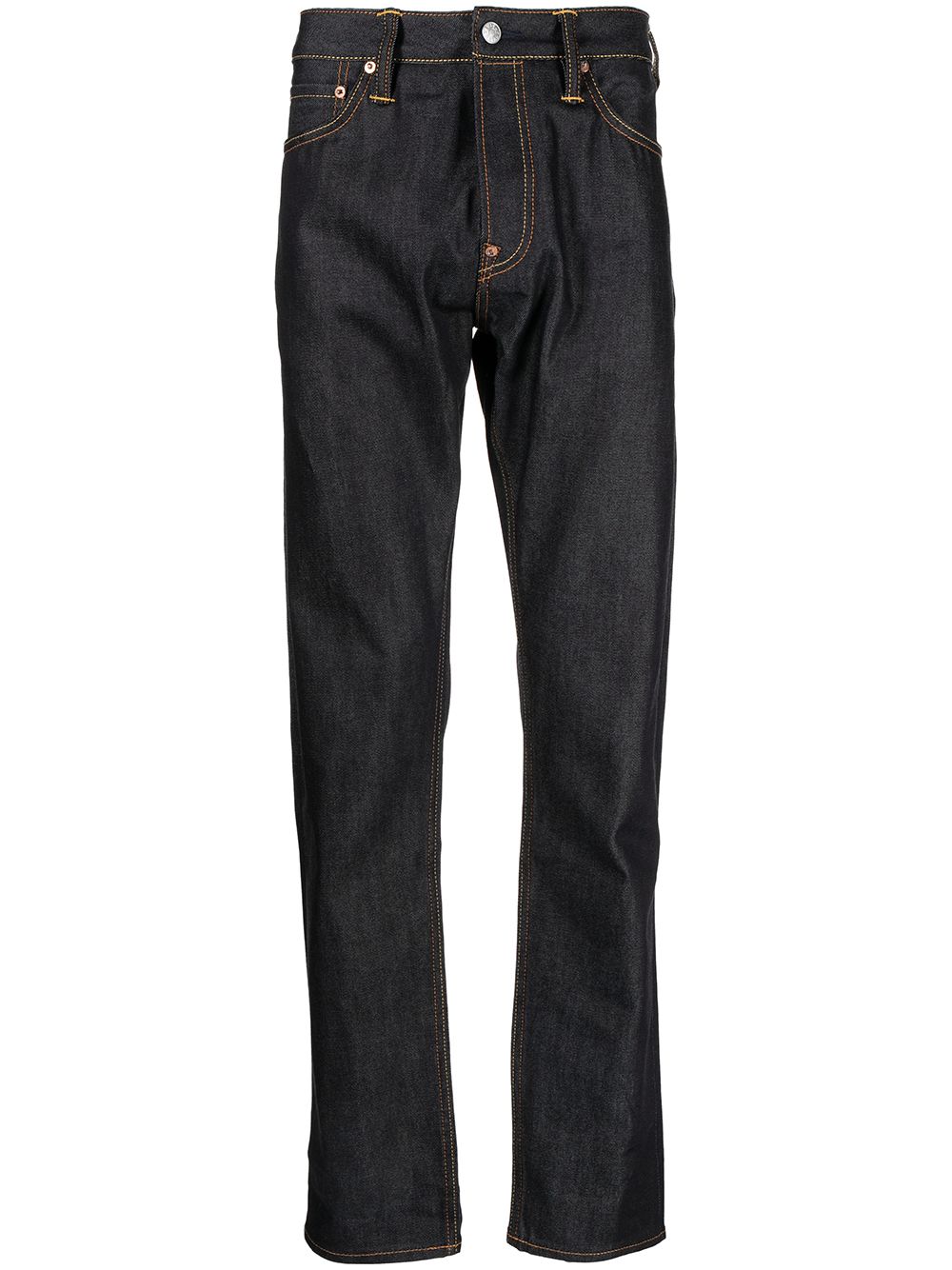 EVISU Straight leg denim jeans Blue/White - MAISONDEFASHION.COM