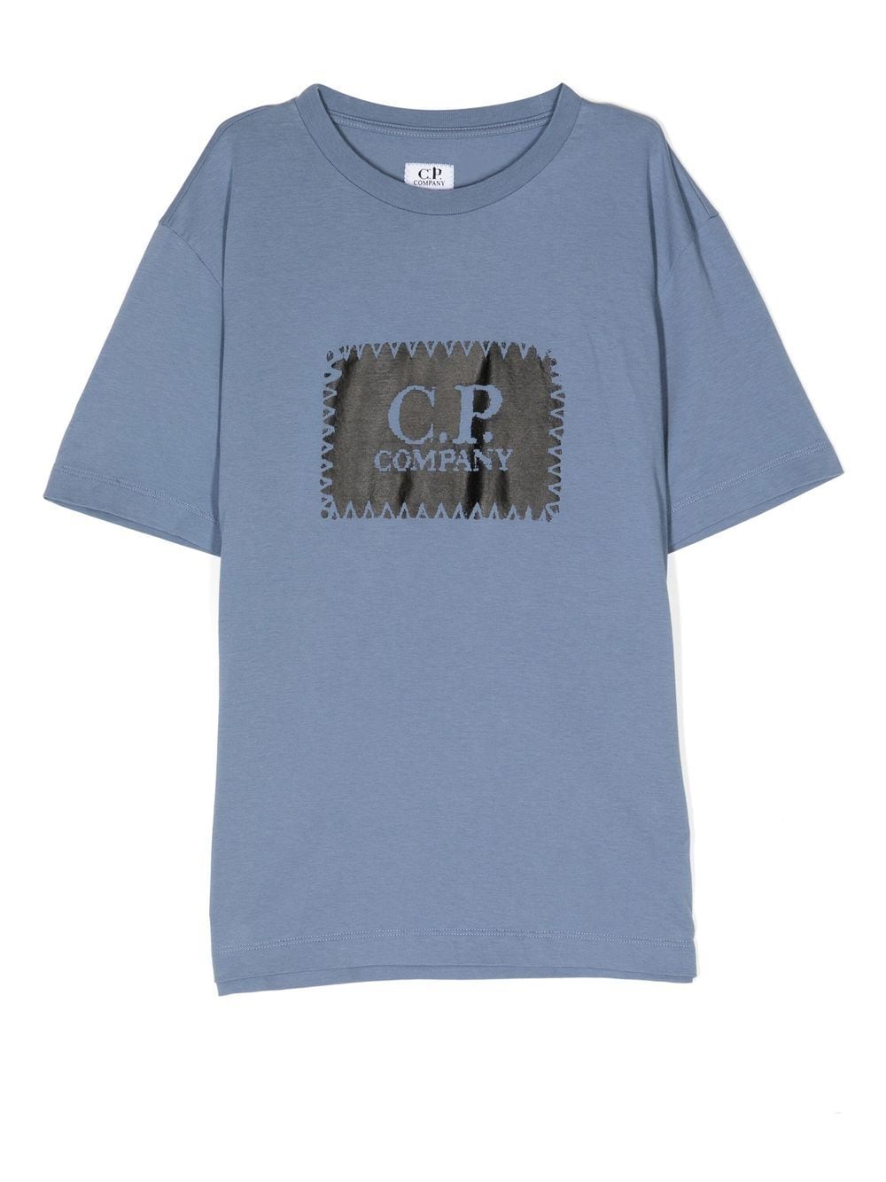 C.P COMPANY KIDS Logo crew-neck T-shirt Blue - MAISONDEFASHION.COM