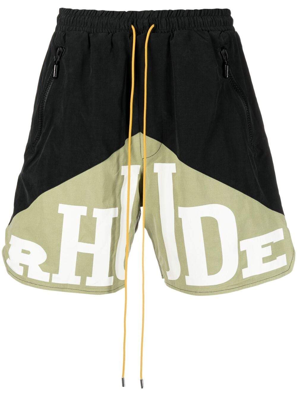 RHUDE Logo Yachting Shorts Green - MAISONDEFASHION.COM
