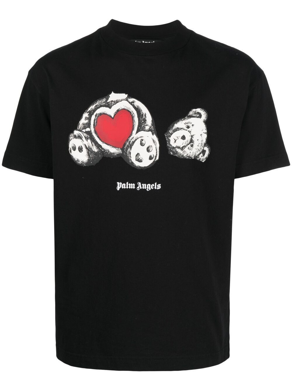 PALM ANGELS Bear In Love Graphic T-Shirt Black - MAISONDEFASHION.COM
