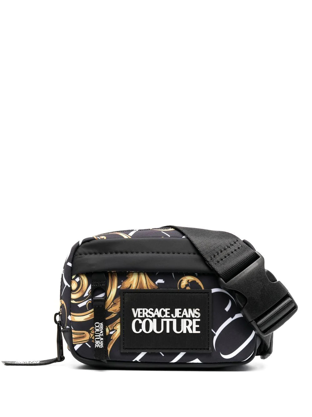 VERSACE Baroque Print Neoprene Belt Bag Black - MAISONDEFASHION.COM