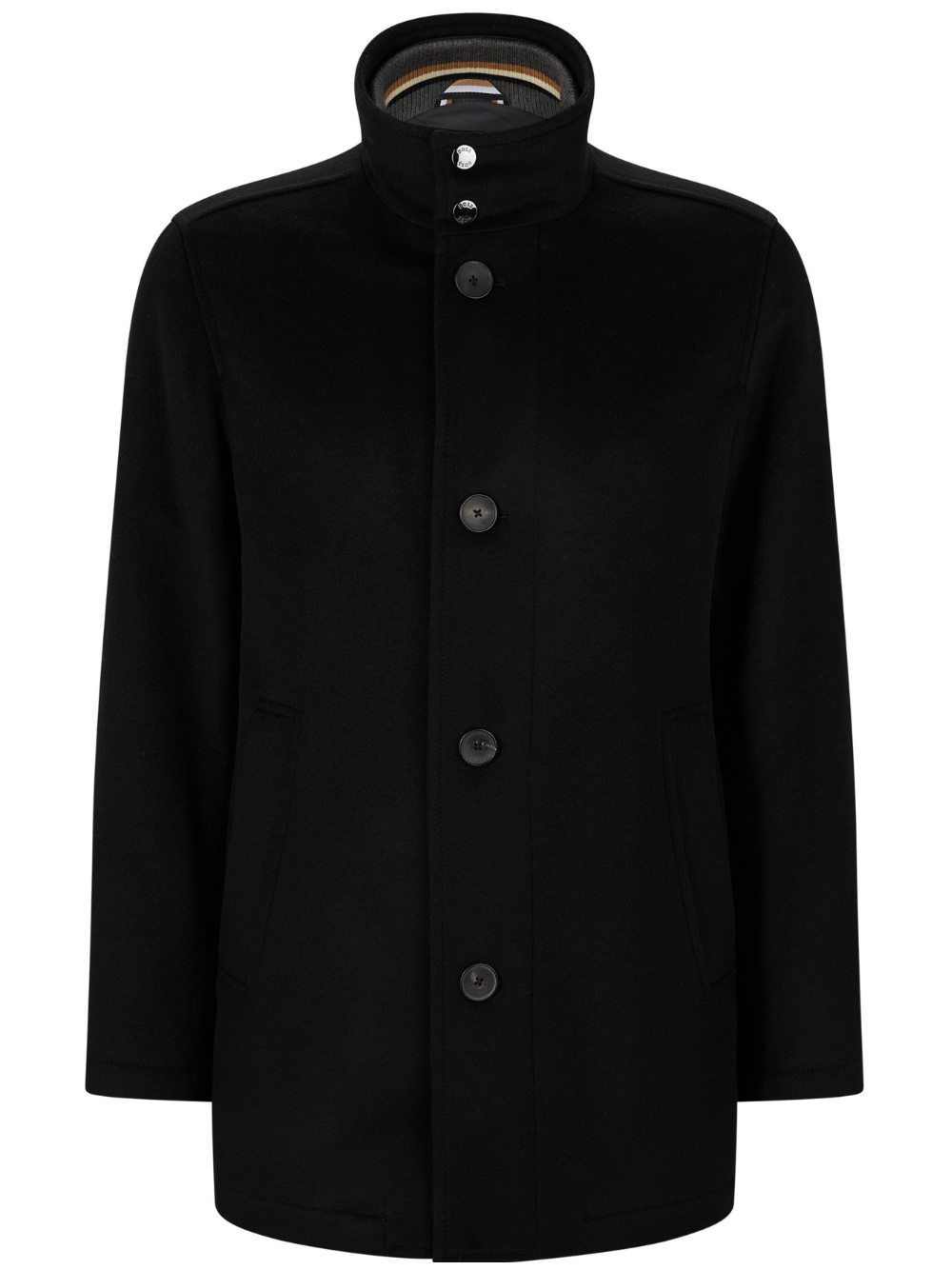 BOSS Coxtan Single-breasted Coat Black - MAISONDEFASHION.COM