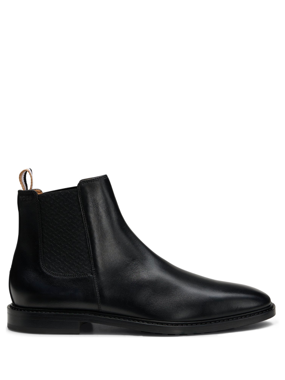 BOSS Leather Chelsea Boots Black - MAISONDEFASHION.COM