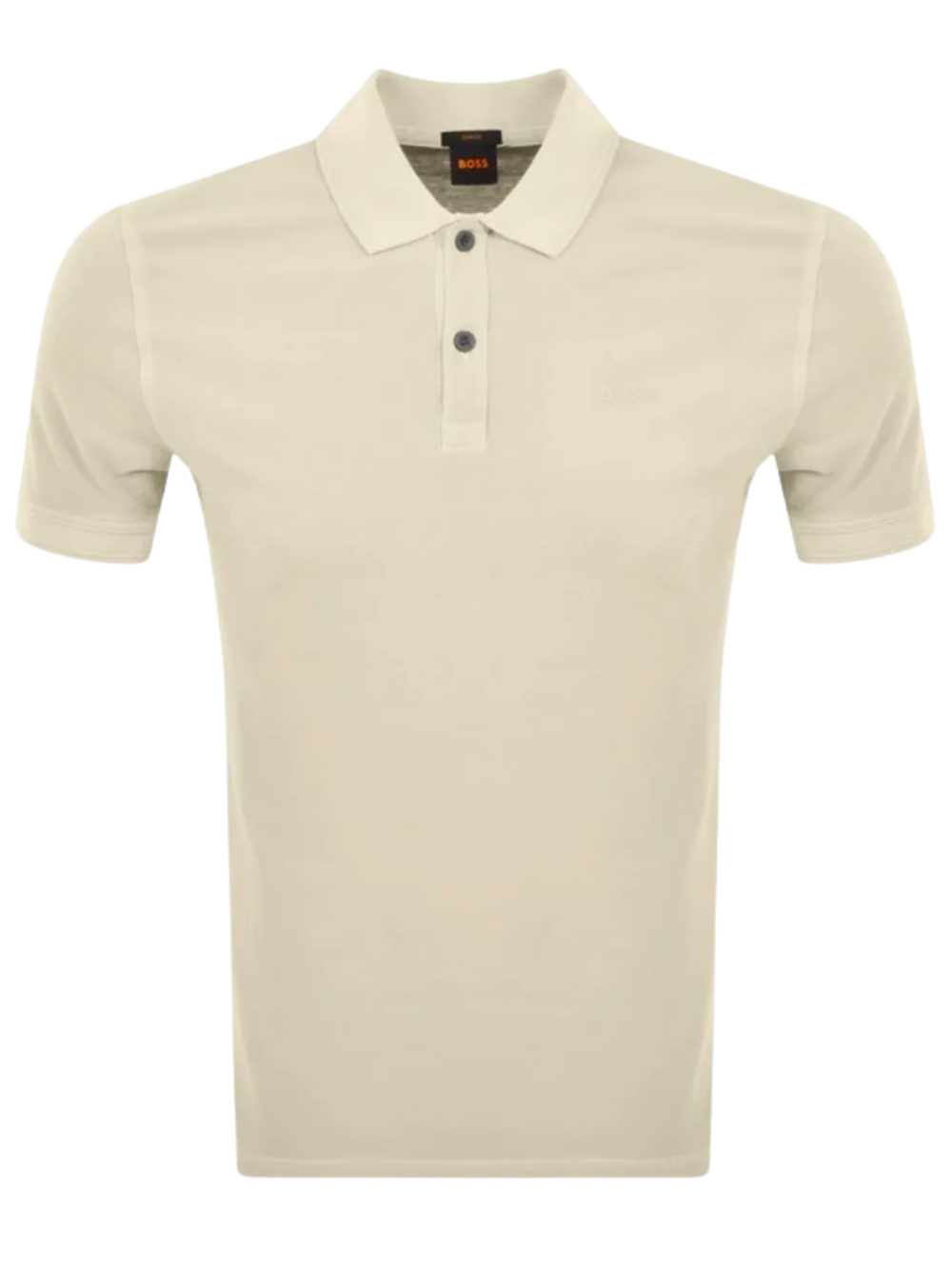 BOSS Embroidered-logo Detail Polo Shirt Open White - MAISONDEFASHION.COM