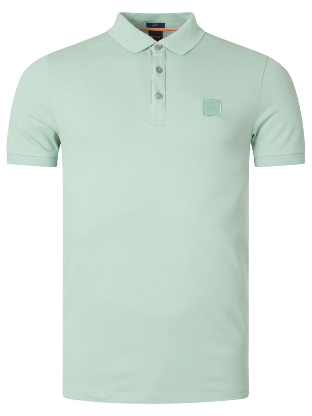 BOSS Logo-patch Cotton Polo Shirt Light Green - MAISONDEFASHION.COM