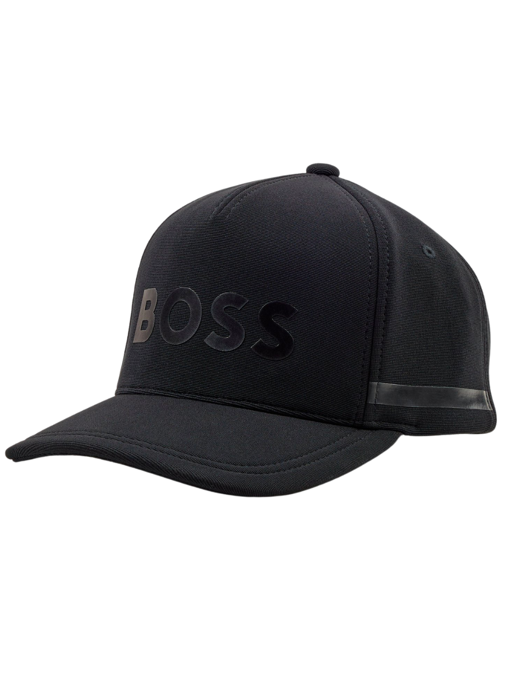 BOSS Jersey Tape Cotton Cap Black - MAISONDEFASHION.COM