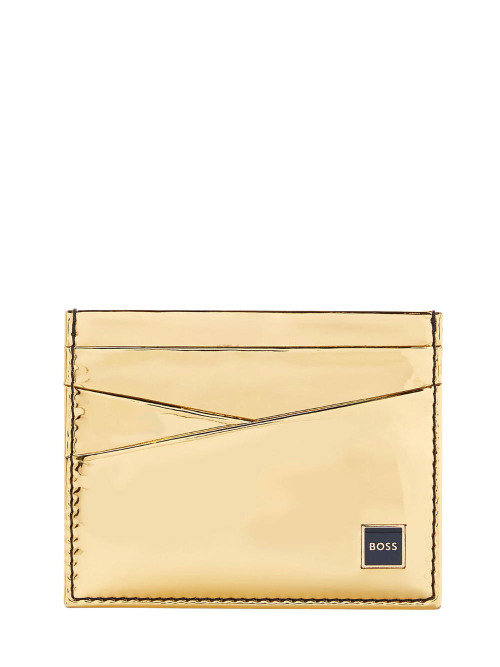 BOSS Metalic-effect Card Holder Gold - MAISONDEFASHION.COM