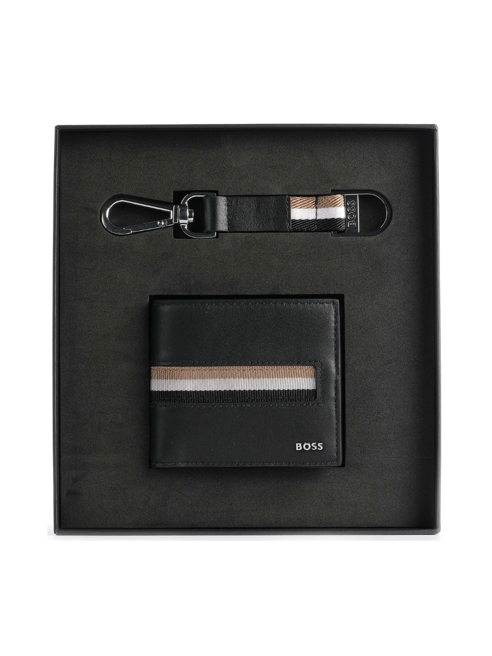 BOSS Gift-boxed Wallet & Key Ring Black - MAISONDEFASHION.COM