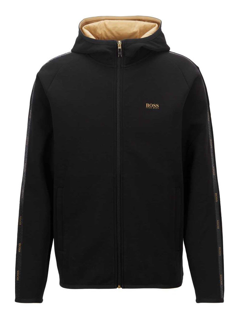 BOSS Interlock fabric hooded sweatshirt Black - MAISONDEFASHION.COM