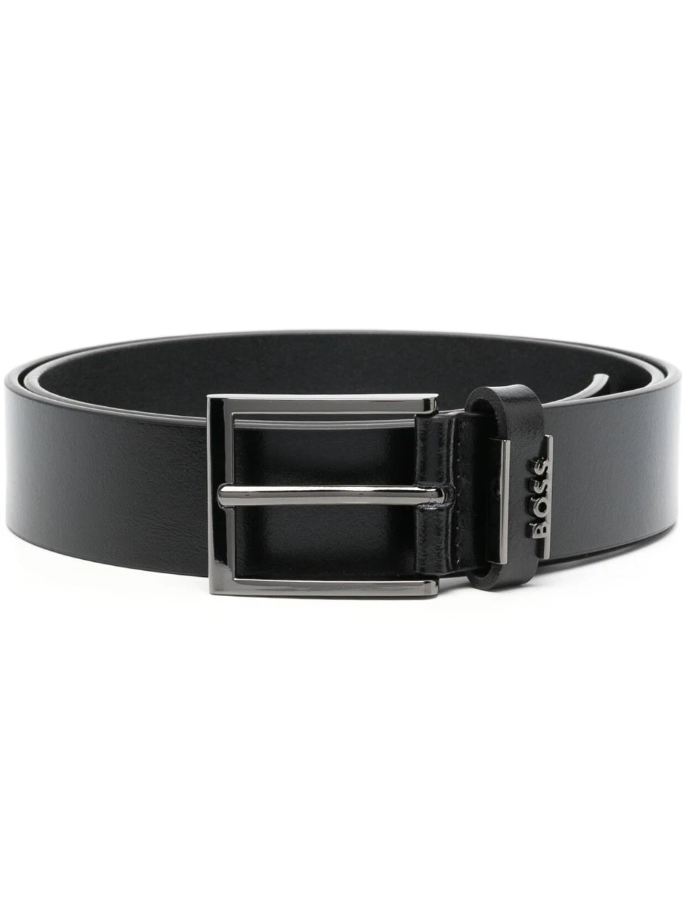 BOSS Italian-leather Belt Black - MAISONDEFASHION.COM