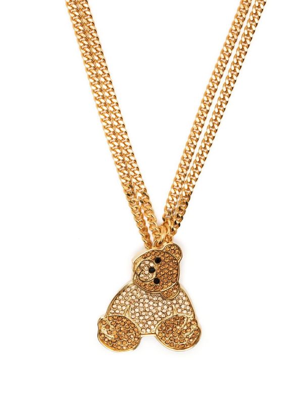 PALM ANGELS WOMEN Bear Necklace Gold/Gold - MAISONDEFASHION.COM