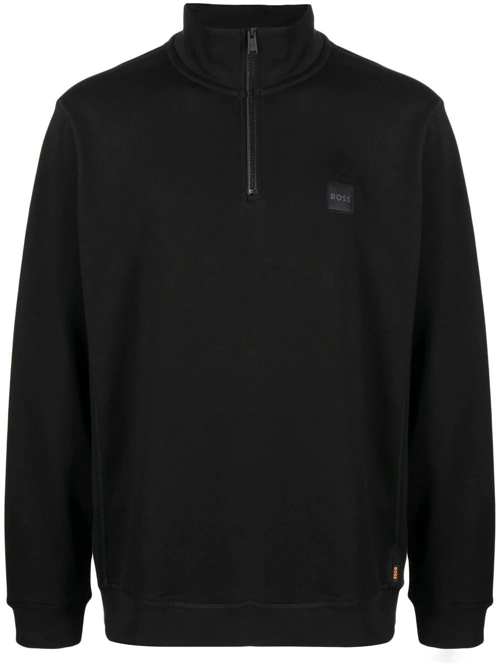 BOSS High-neck Half-zip Sweatshirt Black - MAISONDEFASHION.COM