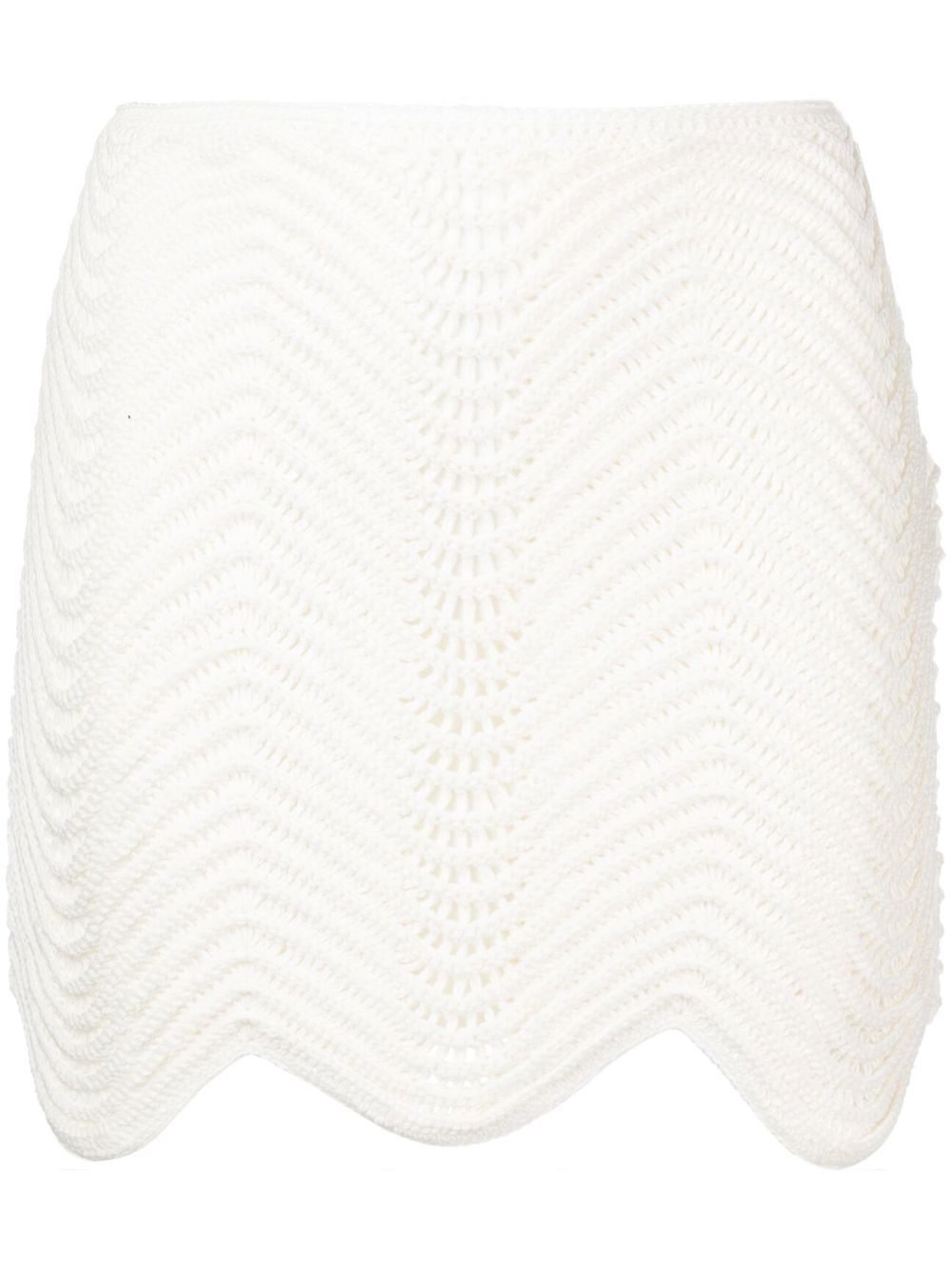 CASABLANCA WOMEN Wavy Crochet Skirt White - MAISONDEFASHION.COM
