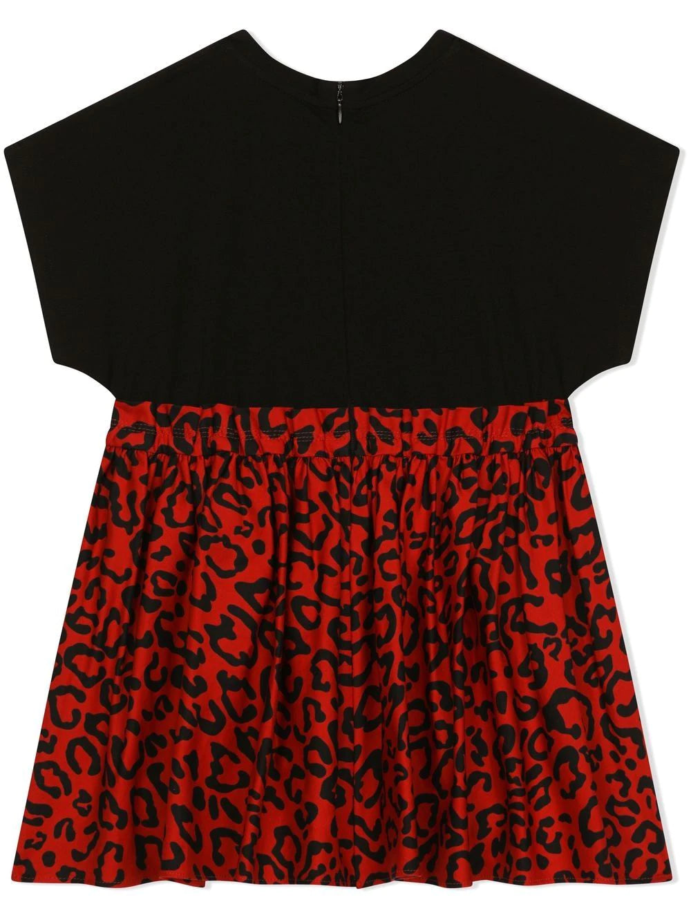 DOLCE & GABBANA KIDS Logo-print Short-sleeve Dress Black/Red - MAISONDEFASHION.COM