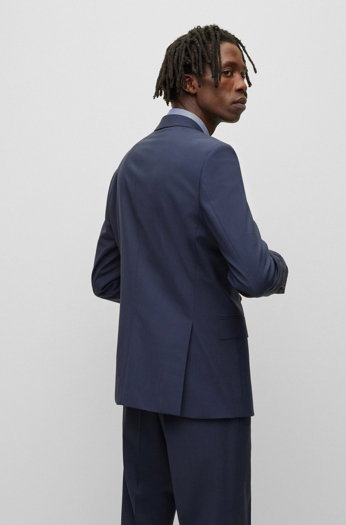 BOSS Slim-fit Jacket Open Blue - MAISONDEFASHION.COM