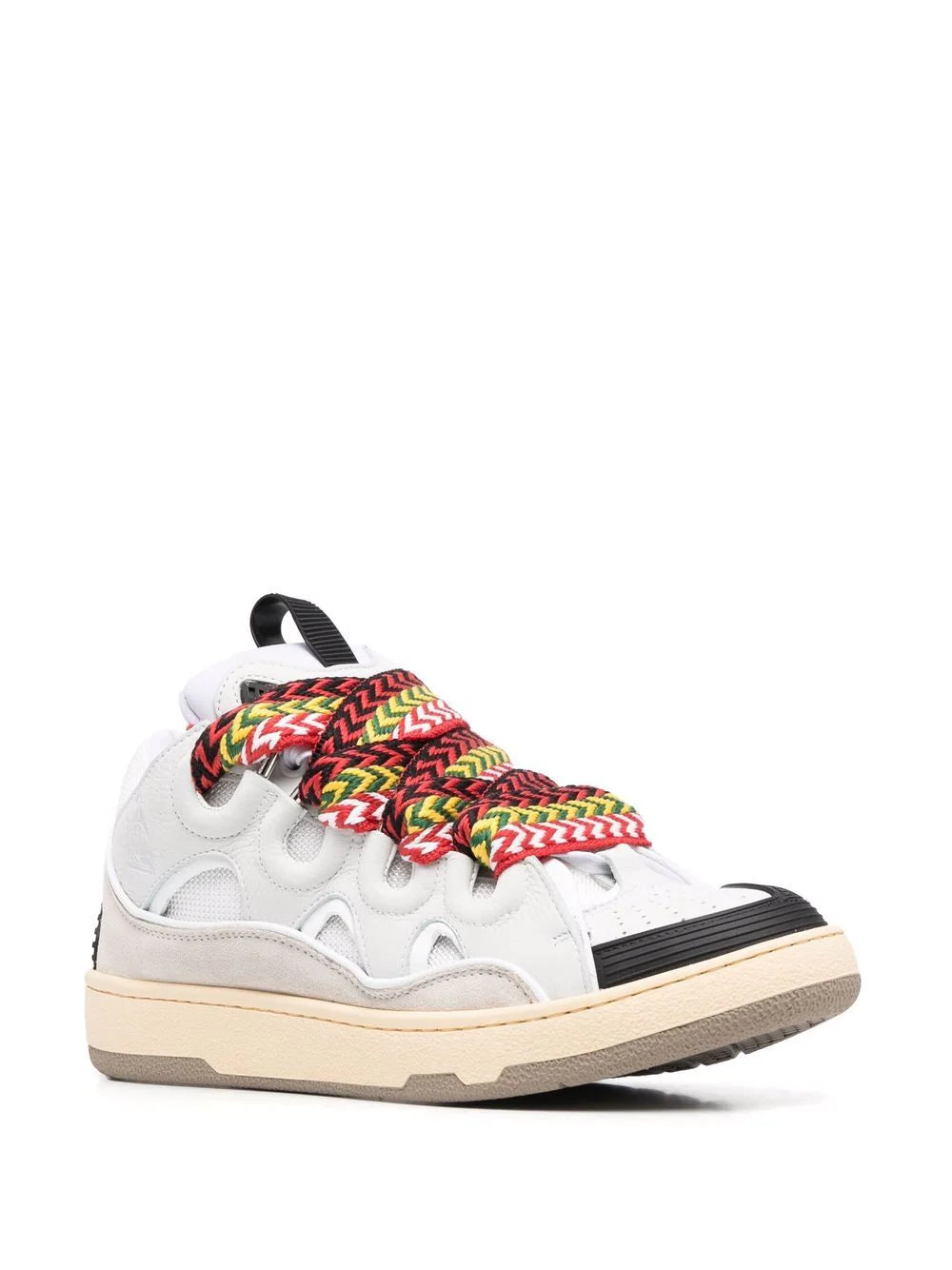 LANVIN WOMEN Curb Lace-up Sneakers White - MAISONDEFASHION.COM