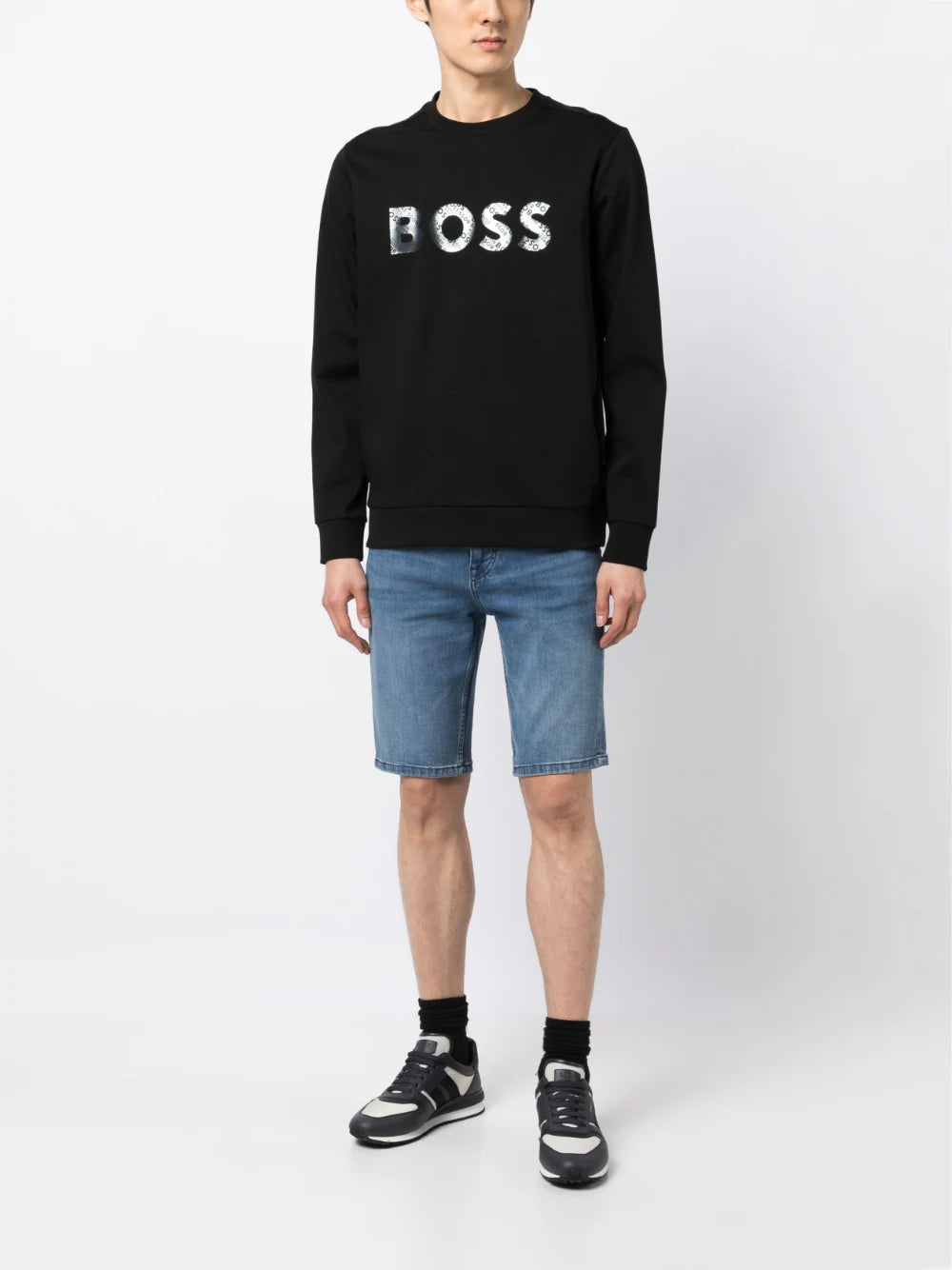 BOSS Cotton Sweatshirt Black - MAISONDEFASHION.COM