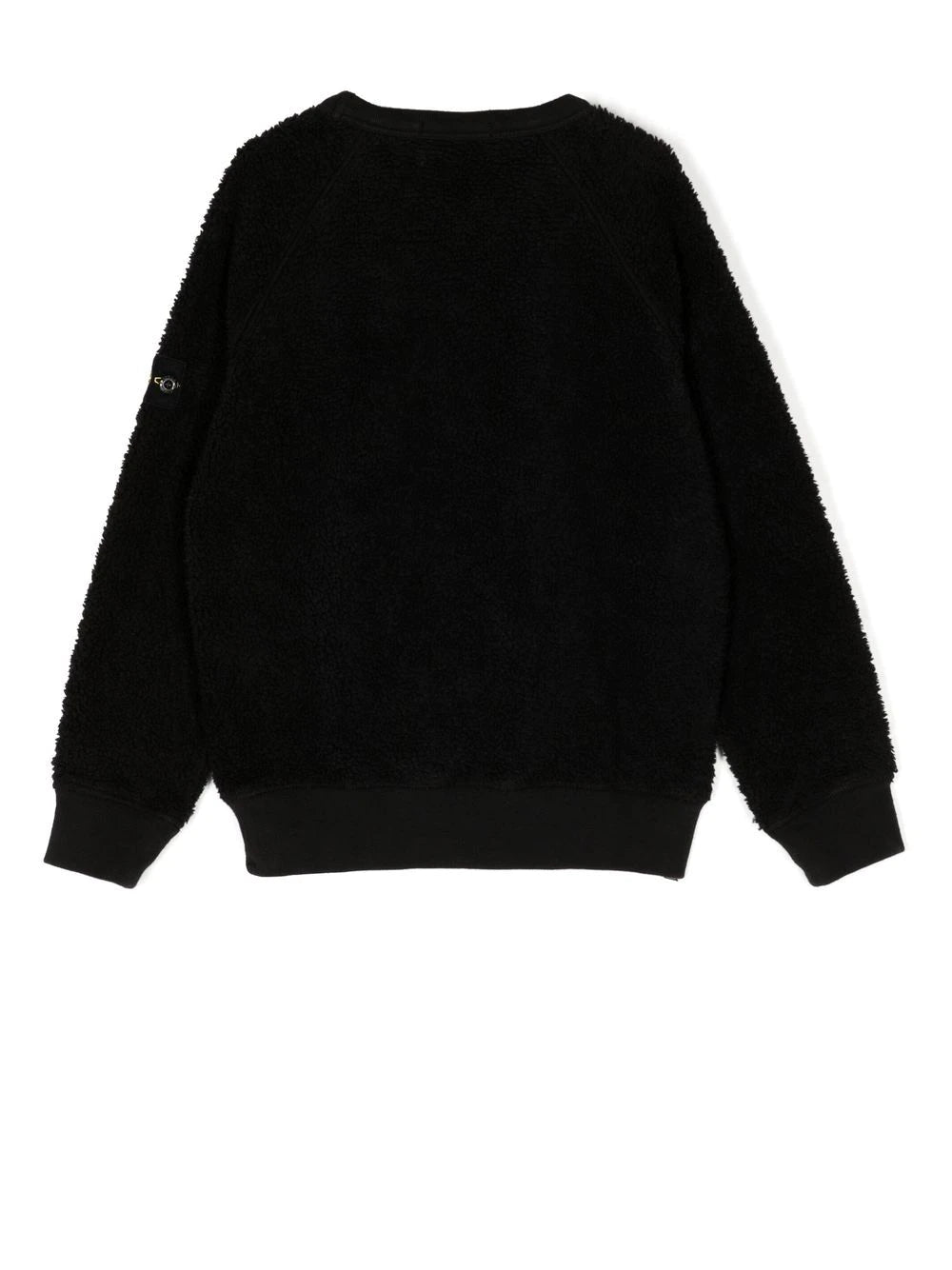 STONE ISLAND KIDS Fleece Sweatshirt Black - MAISONDEFASHION.COM