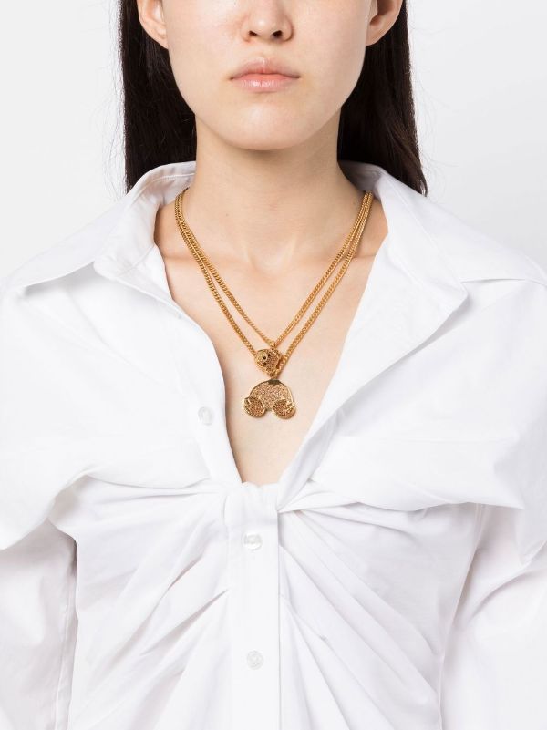 PALM ANGELS WOMEN Bear Necklace Gold/Gold - MAISONDEFASHION.COM