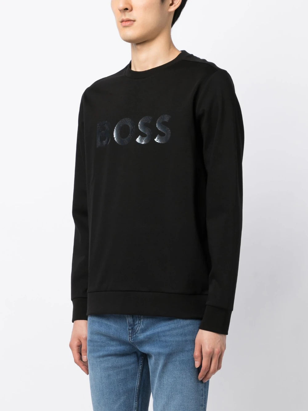 BOSS Cotton Sweatshirt Black - MAISONDEFASHION.COM