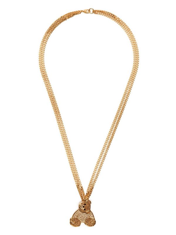 PALM ANGELS WOMEN Bear Necklace Gold/Gold - MAISONDEFASHION.COM