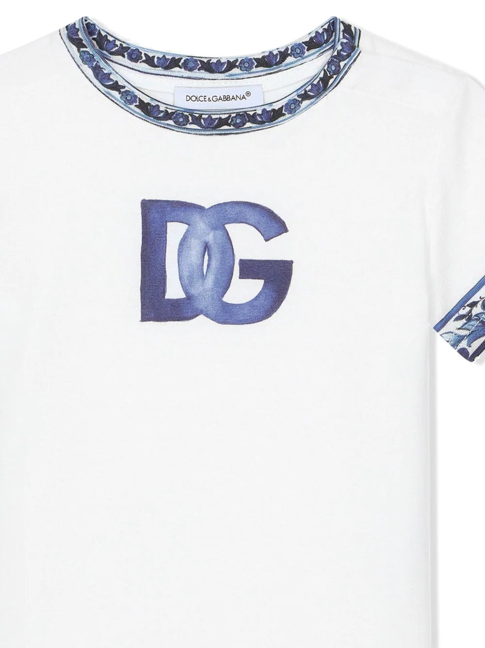 DOLCE & GABBANA BABY Short Sleeve T-shirt Blue/White - MAISONDEFASHION.COM