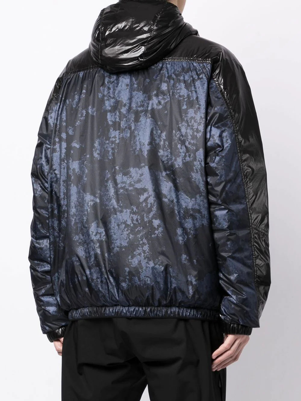 MONCLER GRENOBLE Panelled-design Hooded Puffer Blue/Black - MAISONDEFASHION.COM