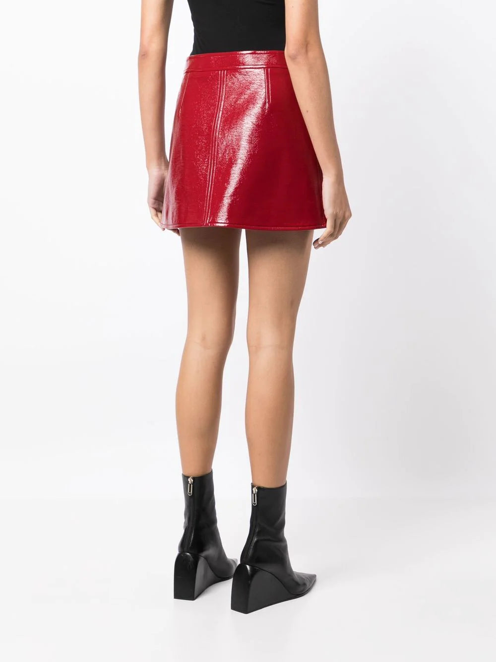 COURREGES WOMEN Vinyl Skirt Red - MAISONDEFASHION.COM