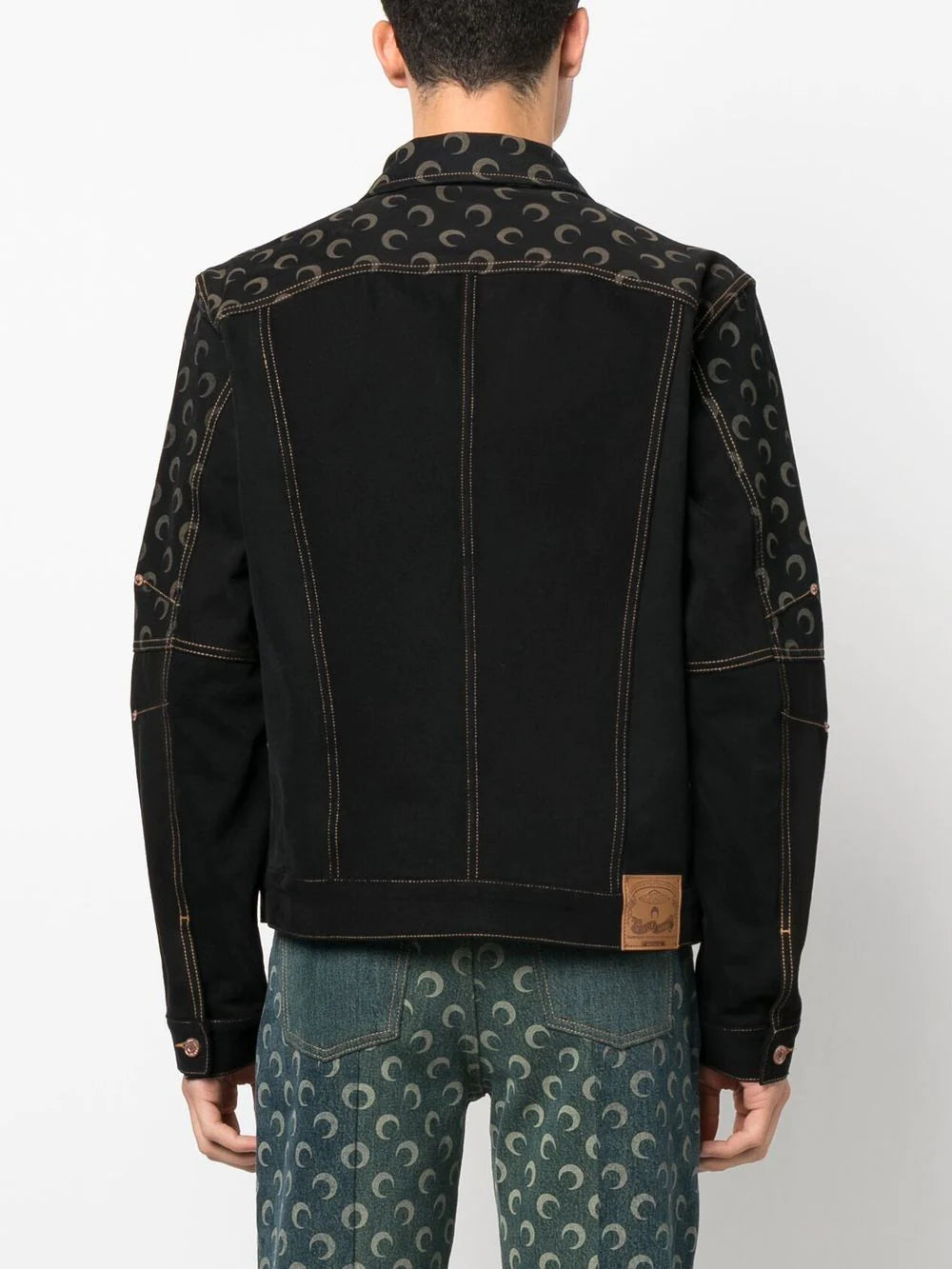 MARINE SERRE Moon Denim Jacket Black - MAISONDEFASHION.COM