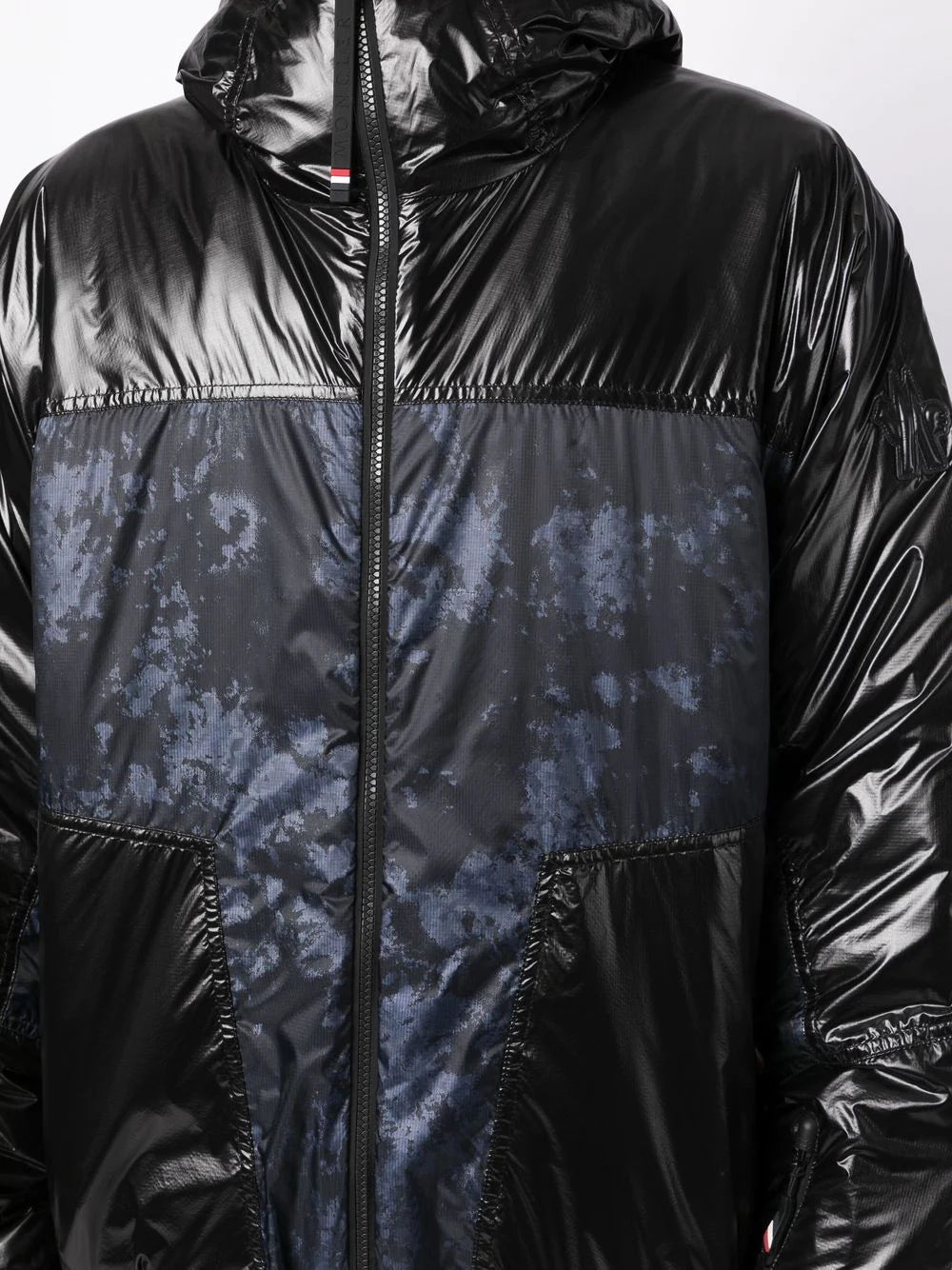 MONCLER GRENOBLE Panelled-design Hooded Puffer Blue/Black - MAISONDEFASHION.COM