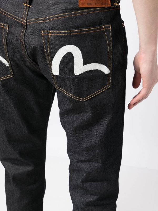 EVISU Low-rise Slim-cut Jeans Indigo - MAISONDEFASHION.COM