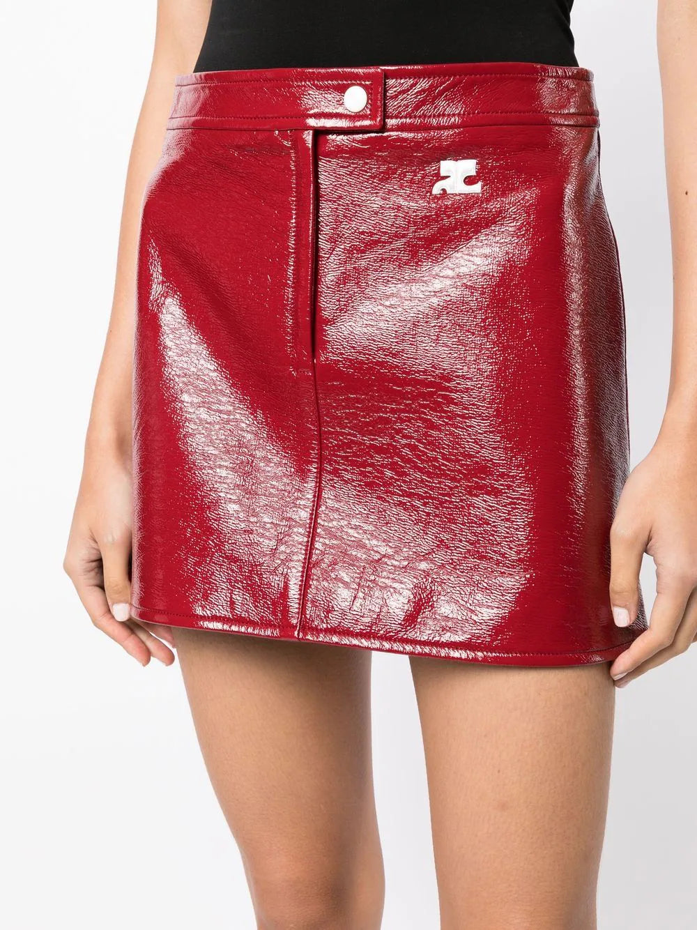 COURREGES WOMEN Vinyl Skirt Red - MAISONDEFASHION.COM