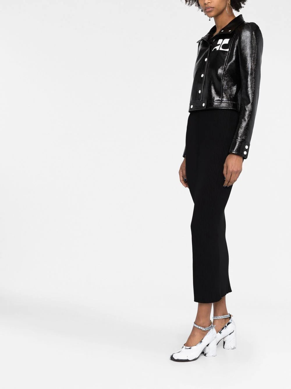 COURRÉGES WOMEN Vinyl Reedition Jacket Black - MAISONDEFASHION.COM